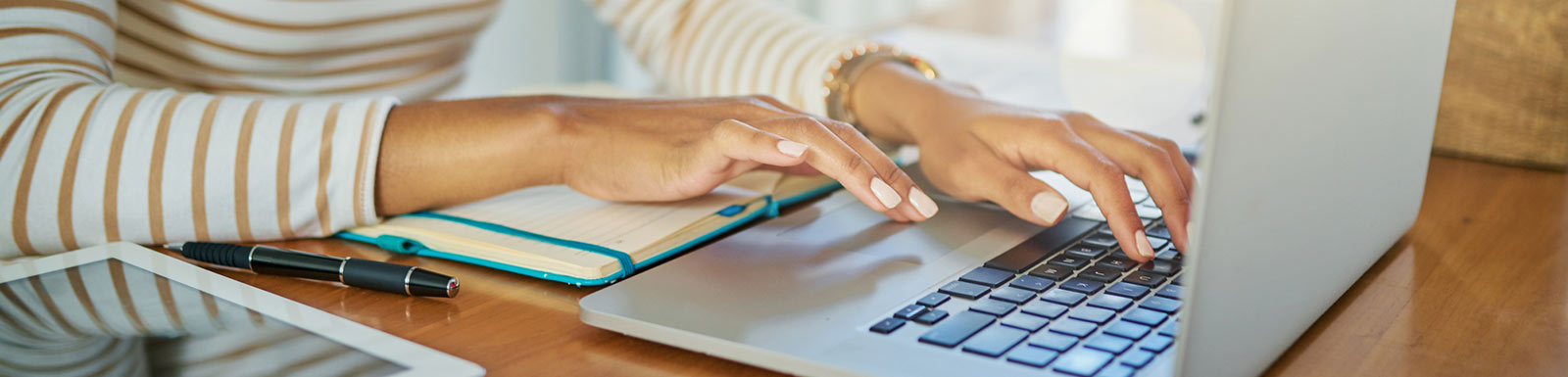 Woman using laptop